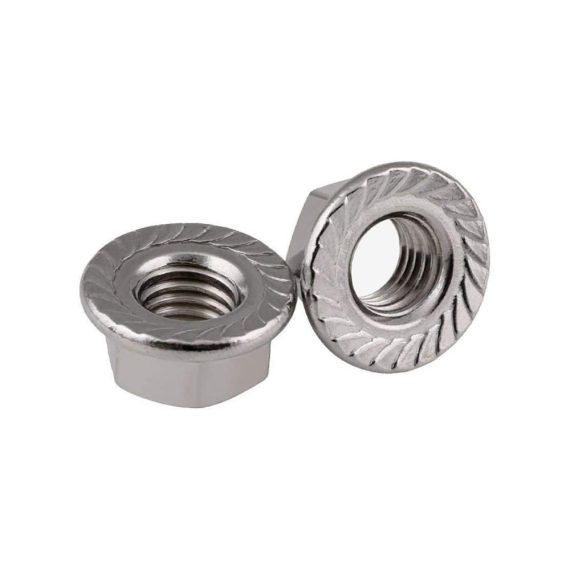 Edelstahl Sechskantmuttern & Maschinenschraubenmutter Set – Hochfeste Flanschmuttern UNC 1/2-13 1/4-20 3/8-16 5/16-18 – 304 Edelstahl Sechseck gezahnt Spinlock – Gaodpz (1/4 20 5 Stück