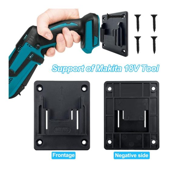 10er Set Werkzeugakkus mit Akkuschrauber Wandhalterung für Makita Milwaukee 14V-18V Werkzeughalter inklusive 5er Akkuhalter Akkuschrauber Halterung (10er Pack