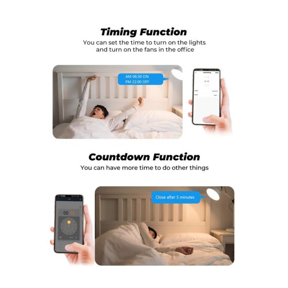 2er Pack Smart WiFi Schalter - Ferngesteuerte Stecker mit 16A Relais Modul Lichtschalter für Smart Life App Google Home & Alexa Sprachsteuerung Google Assistant kompatibel