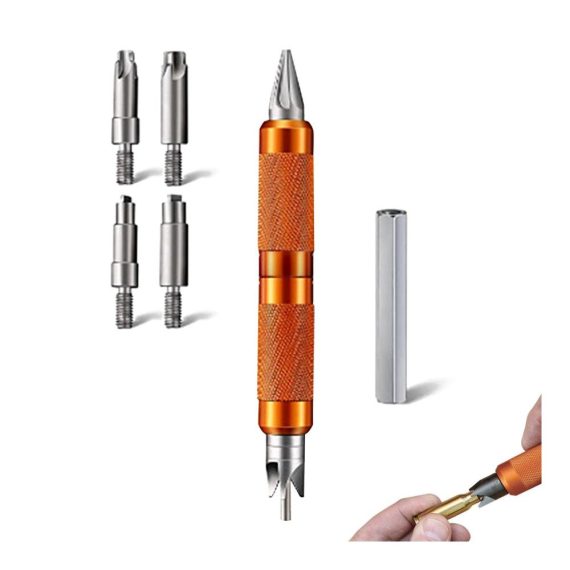 Heavy Duty Hand Deburring Kit - Professional Router Bit Rotary Deburr Tool with External Coverage for Metal Chamfering and Burr Removal in Pipes