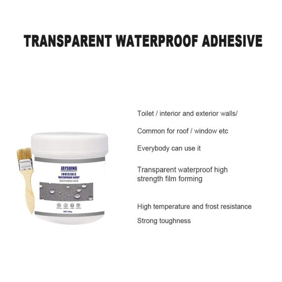 Transparente Abdichtung 600g - Wasserdichte Beschichtung für Badezimmer Toilette Fliesen Wände & Dach