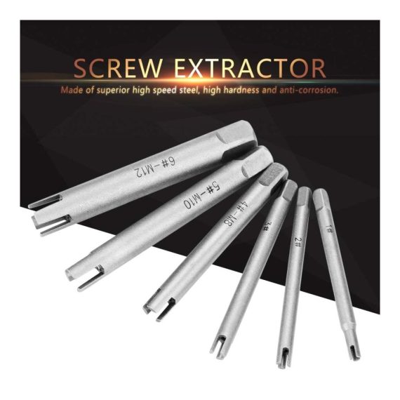 Gewindebohrer Auszieher Set - Effektive Stahlkopfbruch Entfernung und Schraubenausdrehung | Robuster Gewindebohrersatz für präzises Arbeiten (6Pcs