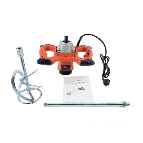 Mörtelrührer 2100W | Handrührgerät mit 6 Stufen | Betonrührer für Mörtel und Gips | 220V Rührwerk mit Wendelrührer | Rührer Paddel inklusive | Mischer für Baustelle und Heimwerker | Leistungsstarker Rührer 800r/min