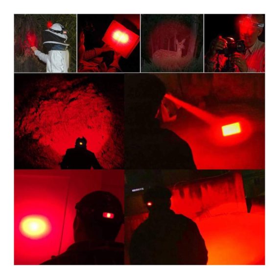 1000 Lumen Stirnlampe mit Rotlicht & Zoom | Wiederaufladbar für Jagd Camping & Astronomie - Outerdo LED Kopflampe