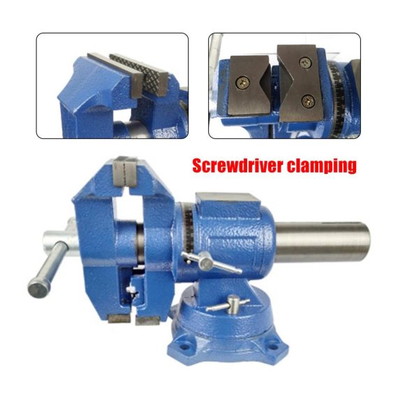 5 Zoll Profi Schraubstock aus Gusseisen - 360° Drehung 125mm Öffnungsgröße für Flachschleifmaschinen Fräsmaschinen Erodier- und WEDM-Maschinen (Blau) - Top-Qualität für präzise Arbeiten
