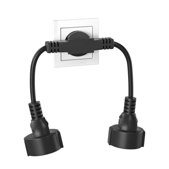 2-in-1 Steckdosenadapter mit Schutzkontakt Flexiblem Verlängerungskabel (250V/13A) – Doppelstecker für Küche und Zuhause Mehrfachsteckdose mit 2 Schuko Steckdosen 3x1.5mm² Kabel