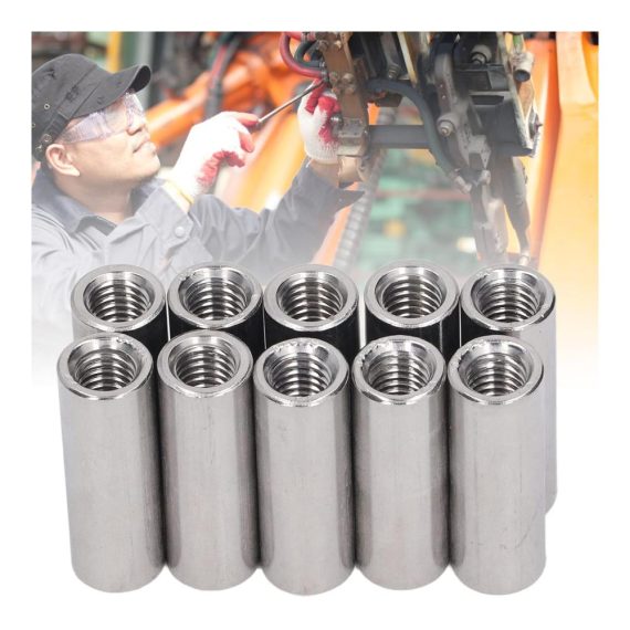 10er-Pack M8 x 125 Edelstahl-Rundüberwurfmuttern 35mm Vollgewinde