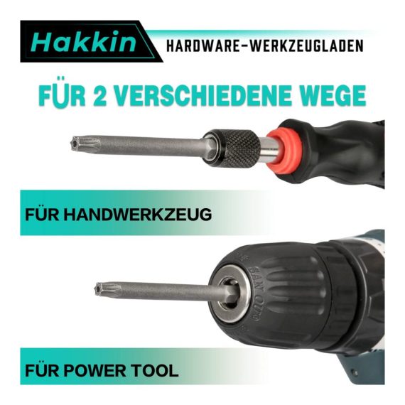 12-teiliges Torx Schraubendreher Set - Hochleistungs-Bitsätze aus S2 Stahl für Akkuschrauber - Magnetischer Schraubendrehersatz mit Loch - Torx Bit Set T6-T40 1/4 Zoll 100mm Lang