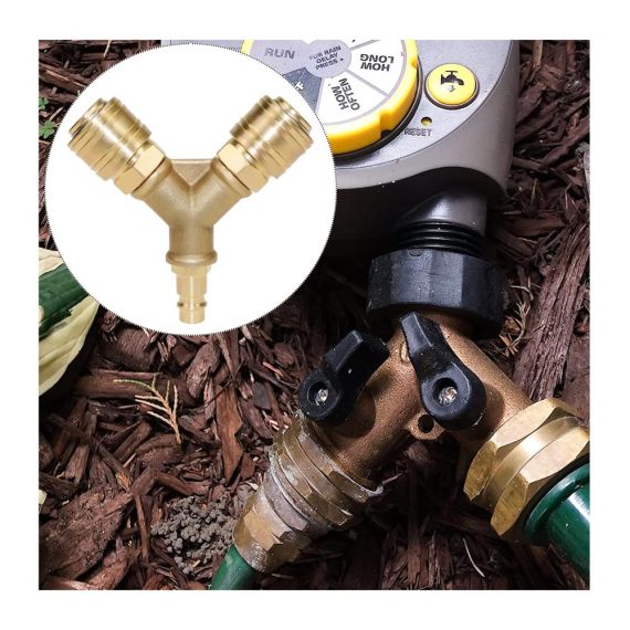 Druckluftverteiler 2-fach mit 1/4 Inch Brass Kupplungen - Hochwertiger Luftverteiler mit NW 7 Außengewinde Luftweiche und Y-Verteiler für effiziente Druckluftverbindungen