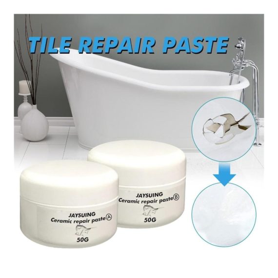 2er-Set Sekundenkleber Tile Repair Paste für die mühelose Reparatur von Rissen auf Keramikfliesen - Wasserfester Kleber zur Porzellan- und Keramikfliesen-Gap-Reparatur