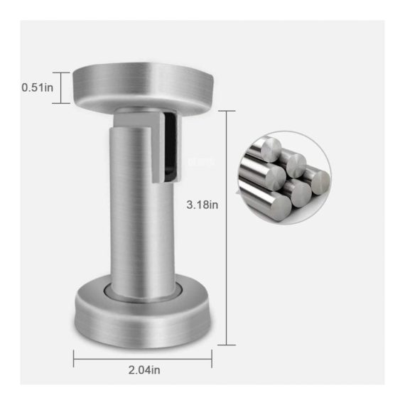 2er-Set Magnetische Edelstahl-Türstopper für Büro & Gewerbe - Wandmontage Robust mit Magnet Gebürstetes Nickel - Türschnäpper