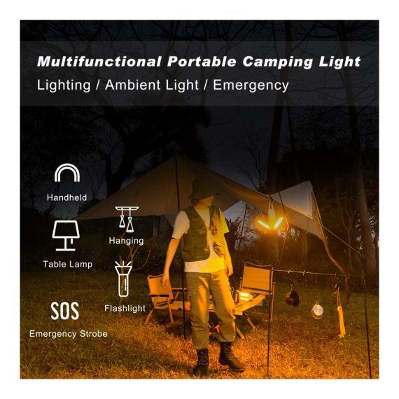 Campinglampe LED - Faltbare Laterne mit 10000mAh Notstrombank 720 Lumen 5 Lichtmodi Aufladbar - Perfekte Campingleuchte für Zelt Wandern Notfälle und Angeln