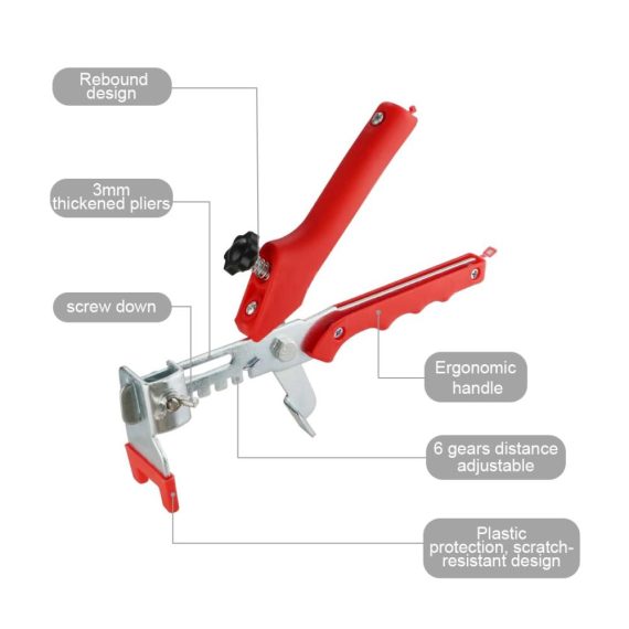 Fliesen Nivelliersystem Kit mit 2mm Zuglaschen 100 Fliesenkeilen Fliesenzange – Professionelles Fliesenverlegehilfe Set für präzise Fliesenarbeiten (Fliesenhöhe 6-15mm
