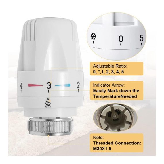 Heizkörperregler & Zubehör 4er Set - Kamanan Thermostatventile für effiziente Raumtemperatursteuerung in Büro und Haus Ersatzkopf für Heizungsthermostate M30*1.5