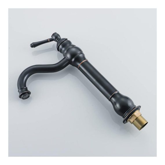 Bidet-Armaturen FWZZQ Wasserhahn Bad Schwarz Retro 360° Schwenkbar - Hochwertige Messing Waschtischarmatur mit Einhebel für Nostalgie Badezimmer