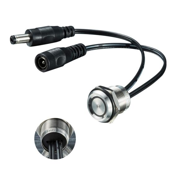 Dimmschalter mit Speicherfunktion und blauer LED DC12V/24V für 16mm Montageloch Silber segmentiert (1er Pack) - Onsinn Dimmschalter
