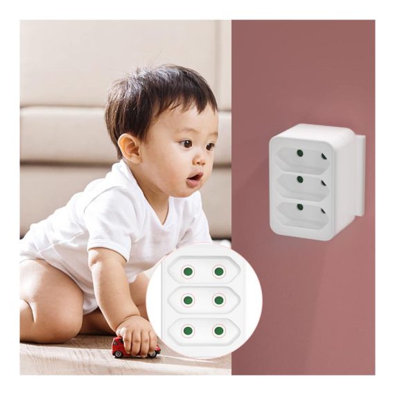 3-Fach Steckdosenadapter EU Stecker - Kompakter Doppelstecker für Reisen und Büro - 250V/16A 3680W Max - Praktischer 3 in 1 AC Adapter