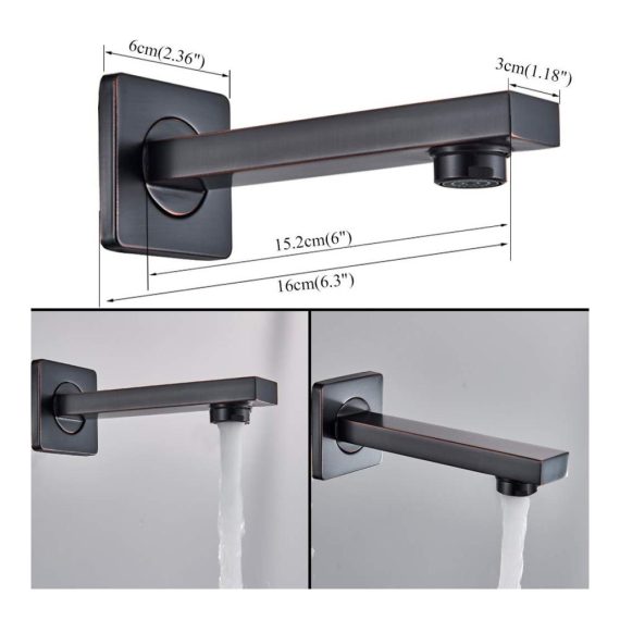 16-Zoll Schwarz Bronze Regendusche Wandmontierter Wasserhahn für Badewannen- und Duschsysteme
