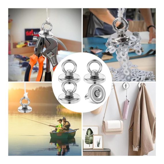 Starke Magnethaken Praktische Lösung für Küchen Garagen und Büros - 4er Set 45kg Tragkraft Klein und Stark Neodym Magnete