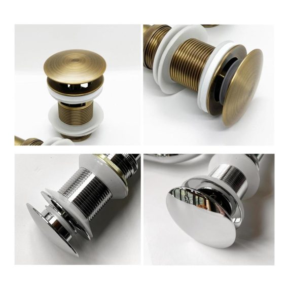 Antikes P-Trap Siphon Waschbecken Abflussrohr Set - Flexibles Rohr Badezimmer-Waschtisch-Flaschenfalle Pop-Up-Filter-Stopper mit Ventil