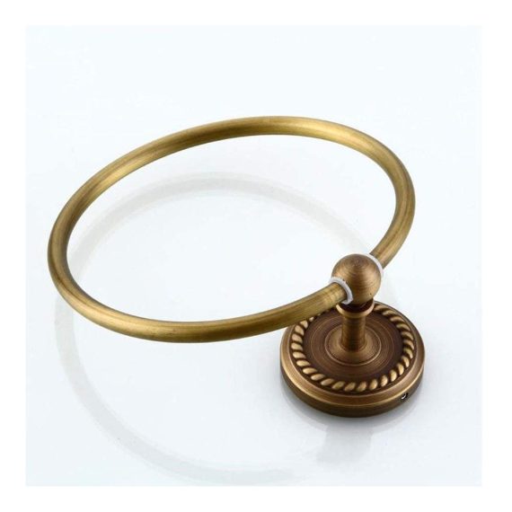 Europäischer Retro Handtuchring aus Antikmessing - Wandmontage Geschnitztes Design für Badezimmerzubehör