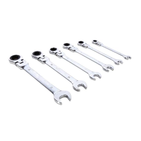 6-teiliger Ratschenschlüssel Satz | Ringmaulschlüssel mit flexibler Schraubtechnik | Umschaltbarer Zahnradschlüssel Set 8-17 mm | Aktivitäten-Zahnratschlüssel für vielseitige Anwendungen