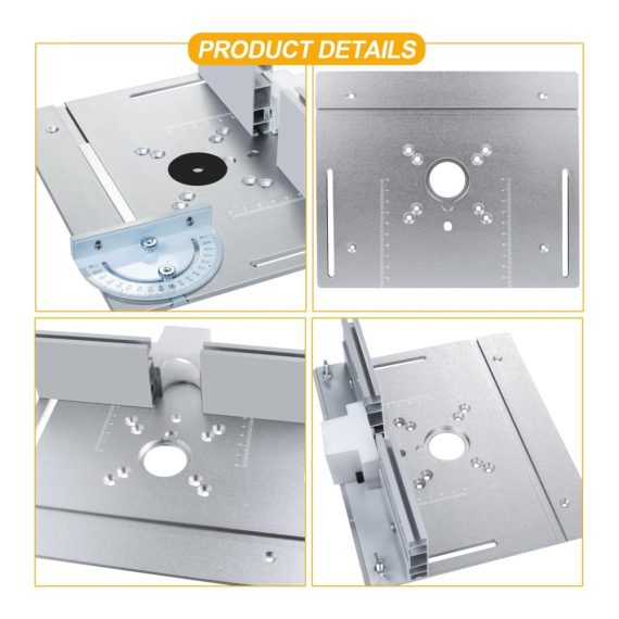 Oberfräsen 3er Set mit Aluminium Frästisch Einlegeplatte & Halterung – Ideal für präzise Fasenfräsen & Tischfräsen
