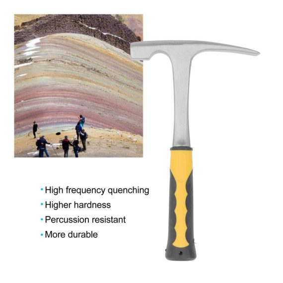 Geologischer Hammer Set Hochwertiger Maurerhämmer und Felspickelhammer aus Kohlenstoffstahl für Steinjagd Mauerwerk und Prospektion - Mit Spitzer Spitze und Stoßdämpfungsgriff für optimale geologische Studien