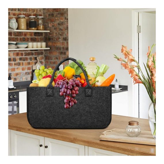 Holzkörbe Brennholz Tasche 2 Stück - Filz Tragetasche 30 kg Kapazität - Robuste Multifunktionshandtasche für Einkäufe und Transport