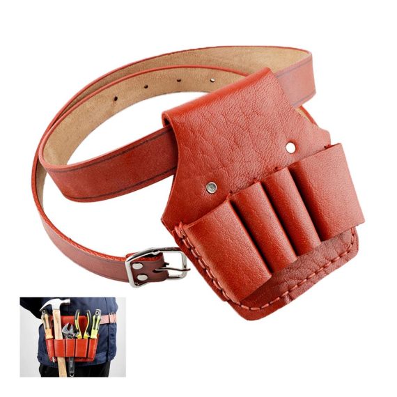 Leder Werkzeuggürtel mit Hammerhalter - Multifunktionale Tasche für Bauherren Zimmerleute Gärtner und Elektriker
