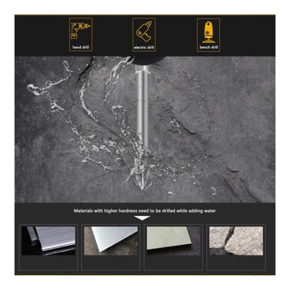 Diamantbohrer Set 5 Stück - Fliesen- & Glasbohrer für Präzisionsbohrungen in Keramik Granit Glas und Porzellan - Inklusive Größen 5 6 8 10 12 mm Karbidbohrer