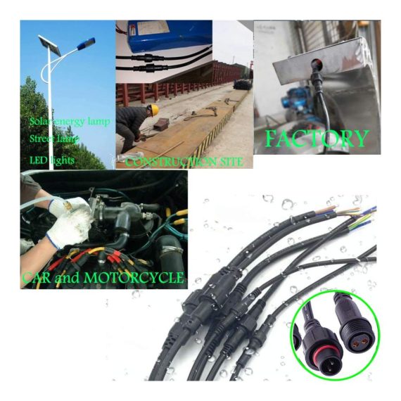 LED Verlängerungskabel YETOR - Wasserdichte 2Pin 2Core IP68 Steckverbinder mit 16AWG 20CM Kabel für LED Lichtleisten - Männliche und weibliche Stecker 5 Paare