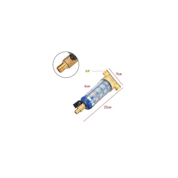 Wasserhahn Einbau Wasserfilter - Wiederverwendbarer Spin-Down-Sedimentfilter für Brunnenwasser mit 3/4 Zoll Außengewinde