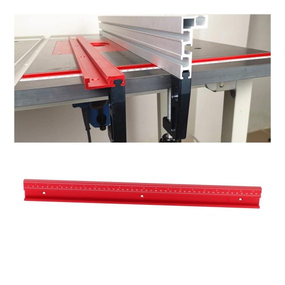 Aluminium T-Nut Gehrungsschiene 500 mm - Präzise Führungsschienen mit Skala in Rot für exakte Schnitte