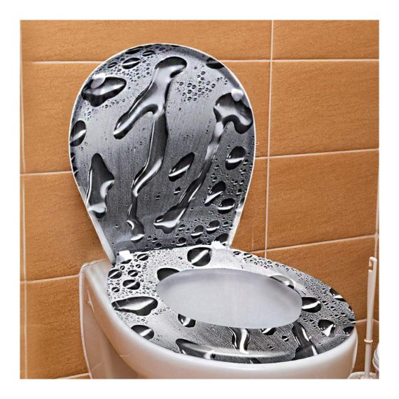 Absenkautomatik WC-Sitz aus robustem Hartplastik – Komfortabler Toilettendeckel für Standard-WCs (45 x 38cm) mit Wasser-Schutzsystem