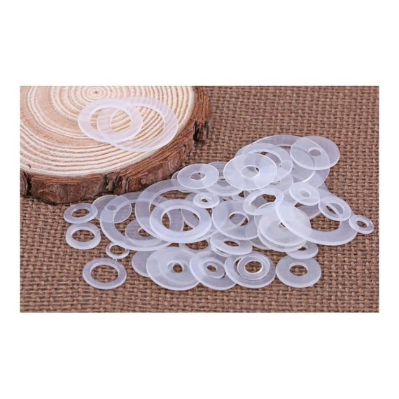 Flache Unterlegscheiben-Set aus weißem Kunststoff-Nylon (M3-M20) – Abstandshalter Dichtungsscheiben hochwertige Flachdichtungen für verschiedene Gewindegrößen