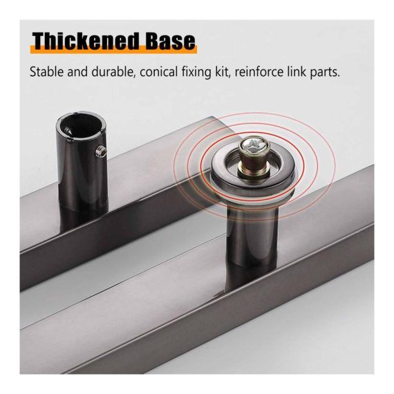 Edelstahl Scheunentor-Hardware-Kit mit quadratischem H-förmigem Doppelseitigem Eingangstürgriff - Moderne Türklinken für Innen- und Außenbereiche Push-Pull-Türgriff-Set für Duschglaseingänge (Chrom 80 cm/315 Zoll