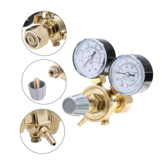 Gasschweißgerät Druckminderer mit Manometer – Präziser Argon/CO2 Inertgas-Druckregler für MIG/WIG/MAG Schweißgeräte Gasarmatur mit Schutzgasfunktion