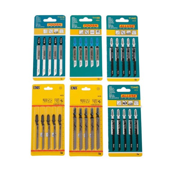 Stichsägeblätter Set – 60-teilig für Gerade und Schnelle Schnitte in Holz Kunststoff und Metall – Passend für Bosch Dewalt Hitachi Festool Milwaukee