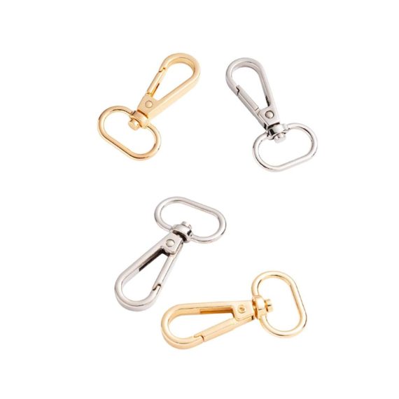Schnellverschlusskarabiner-Set 20 Stück Drehbare Karabinerhaken in Gold und Silber – Metall Snap Hooks für Schlüsselringe Schlüsselanhänger – 360° schwenkbare kleine Haken