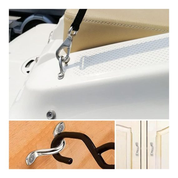 Schraubhaken Set M6 aus Edelstahl (20 Stück) - Fenderöse Pad Eye Decksplatte Ösen Halterung - Inklusive 40 Schrauben für vielseitige Anwendungen an Kajak Hängen und Befestigen