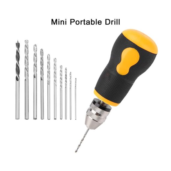 Präzisions-Handbohrer-Set mit 10 Bohrern (08-30 mm) - Ideal für Holzbearbeitung Stiftschraubstock und Handwerk Spiralbohrer inklusive