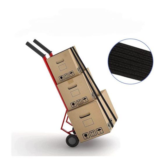 Gummiseile 2er Set - Robuste Spanngummis mit Haken 2m verstellbare Spanngurte Metallschnalle ideal für Handwagen Fracht Gepäckträger Camping - Heavy Duty Bungee Riemen in Schwarz