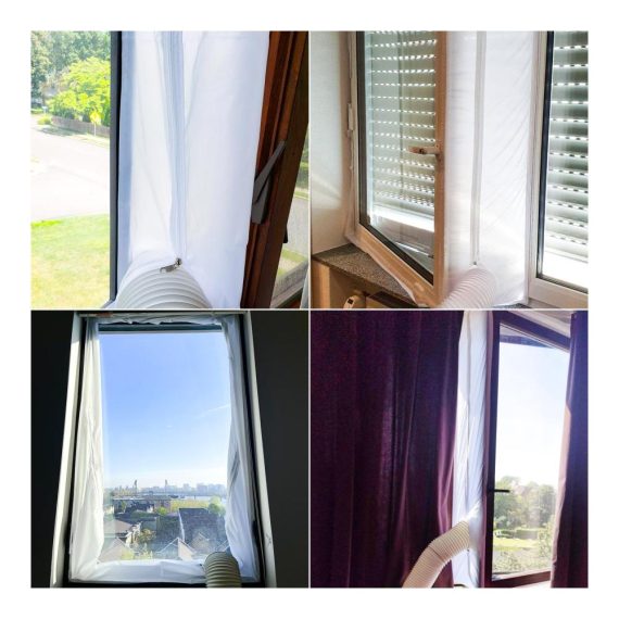 Fensterabdichtung 400cm für Mobile Klimageräte - Effektive Fensterdichtung für Klimaanlagen - Klimaanlage Fensterabdichtungssystem für optimale Raumkühlung