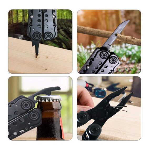 Multifunktionswerkzeuge 12-in-1 Faltbares Edelstahl-Taschenwerkzeug mit Zange Boltho-Multiwerkzeug Flaschenöffner Säge Schraubendreher – Ideal für Survival Camping Reparaturen und Notfälle