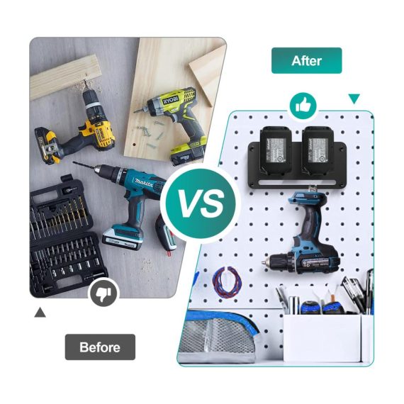 Werkzeugakkus 4er Wandhalterung - Optimale Organisation für Makita 14.4V & 18V Akkus in Werkstatt und Auto