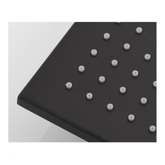 8 Zoll Regenduschkopf mit Druckverstärkung und Anti-Kalk Silikondüsen - Hochwertiger Edelstahl Einbauduschkopf in mattem Schwarz (Square