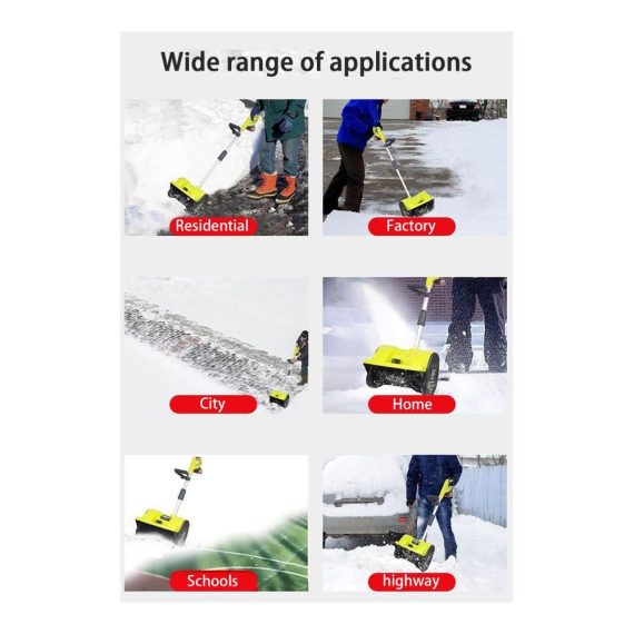 Kabellose Schneefräse mit leichter elektrischer Schaufel - 76 m Wurfweite 136 kg/min Leistung inklusive 4000 mAh Akku für Zuhause (Größe B