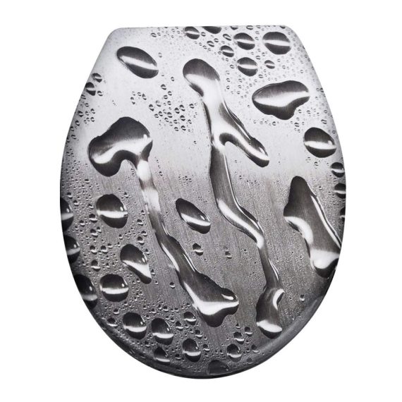 Absenkautomatik WC-Sitz aus robustem Hartplastik – Komfortabler Toilettendeckel für Standard-WCs (45 x 38cm) mit Wasser-Schutzsystem