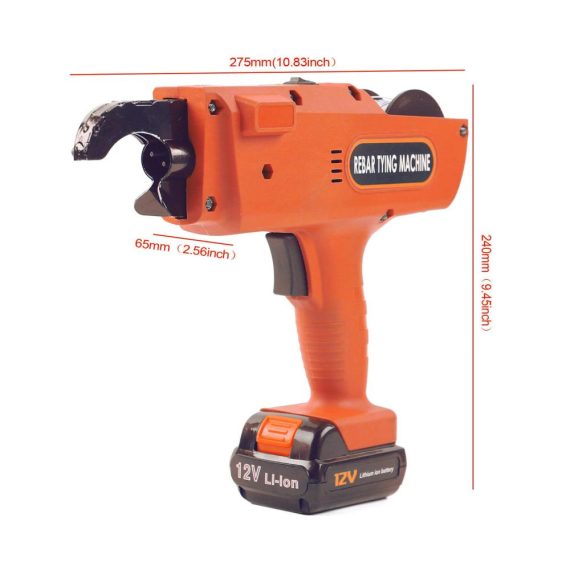 Automatische 12V Drahtbindemaschine für Bewehrungsverbindungen 8mm-34mm orange ideal für Zivilgebäude Bodenrohr Heizbodengewebe & Stahlstangen